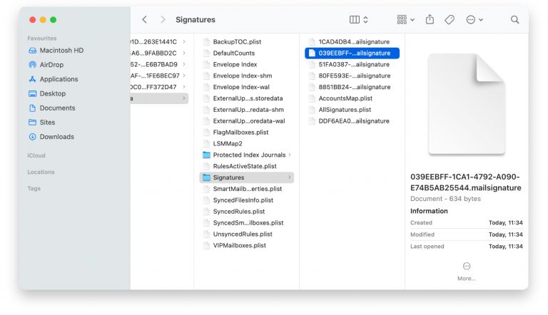 add html signature to apple mail
